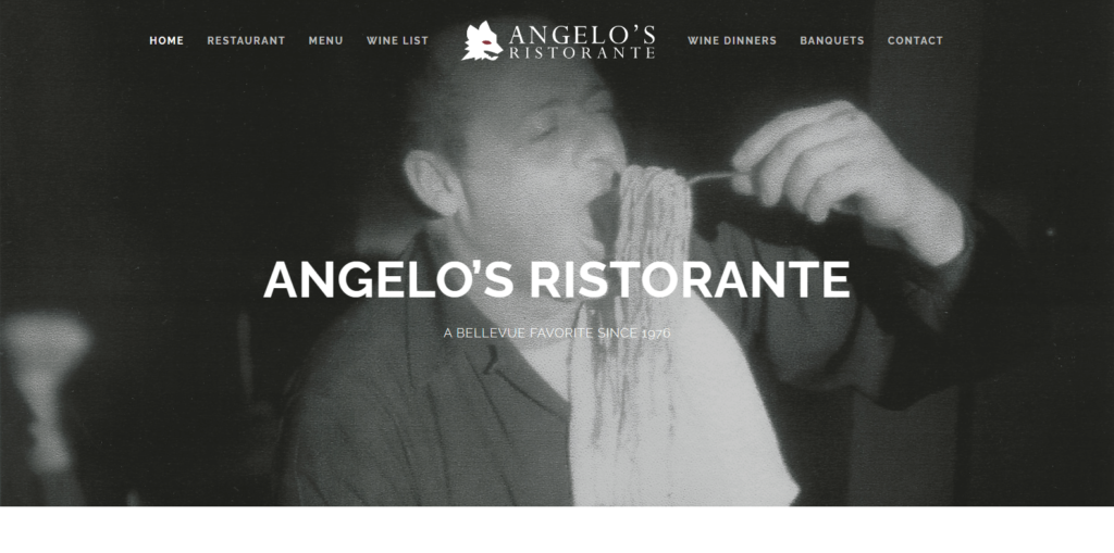 Homepage of Angelo's of Burien's website / angelosofburien.com