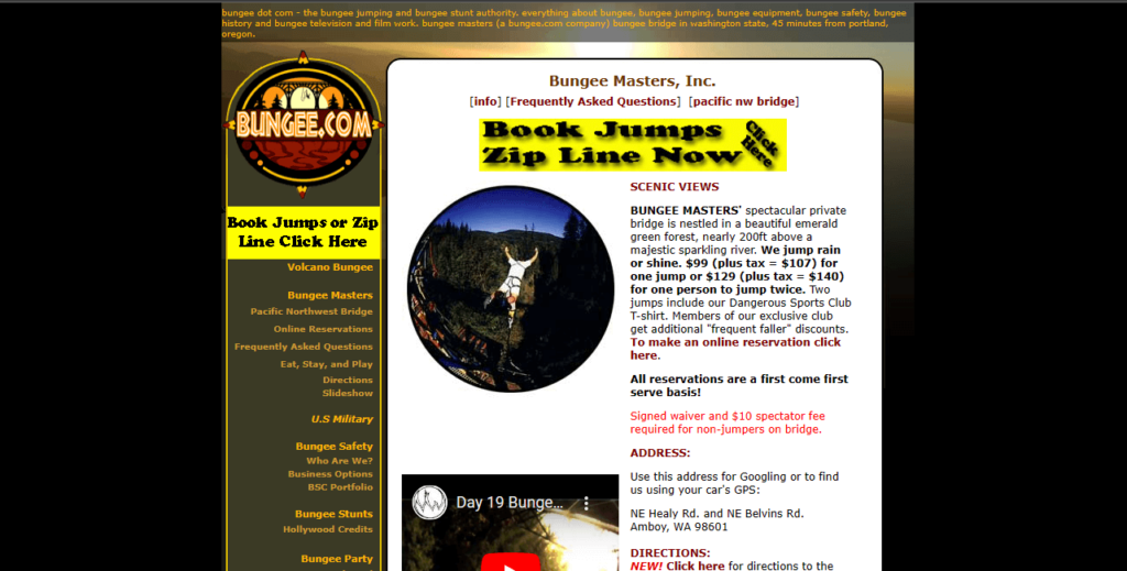 Homepage of Bungee Masters / bungeemasters.com
Link: https://www.bungeemasters.com/bzapp/bungee_masters/bridge.html