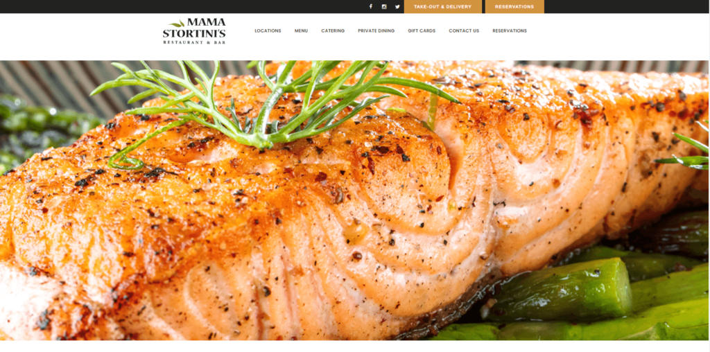 Homepage of Mama Stortinis Restaurant & Bar's website / mamastortinis.com