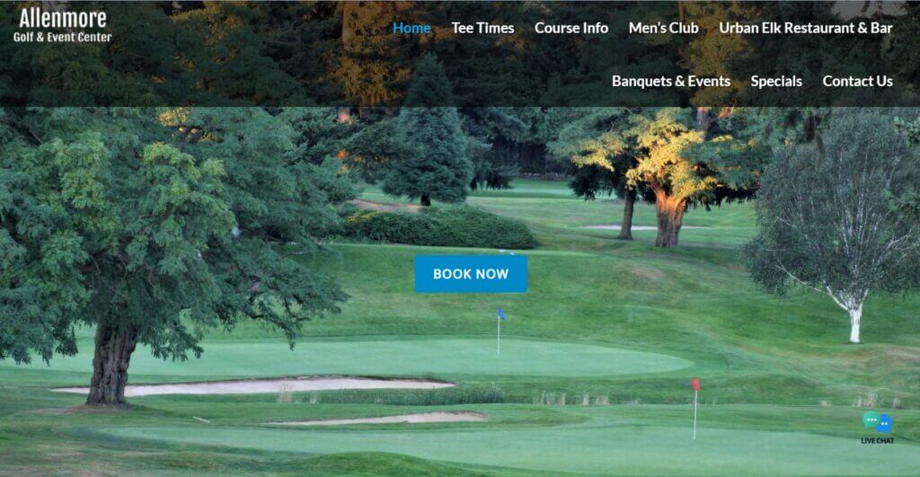 Homepage of Allenmore Golf Course / Link: https://www.allenmoregolfcourse.com/