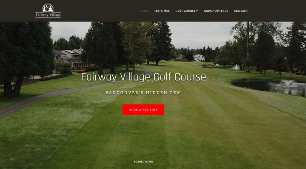 Homepage of Fairway Village Course / Link: https://www.fairwayvillagegolf.com/