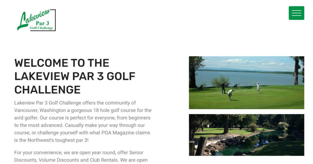Homepage of Lakeview Par 3 Golf Course / Link: https://lakeviewpar3.com/