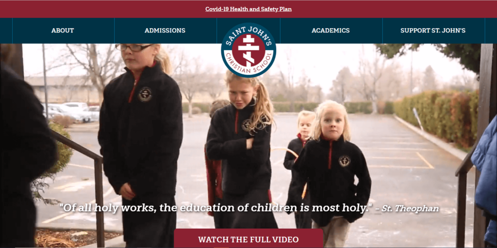 Homepage of St John of Kronstadt school's website / stjohnkronstadt.org1`