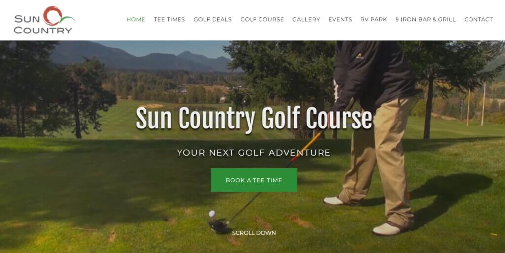 Homepage of Sun Country Golf Course / Link: https://www.golfsuncountry.com/