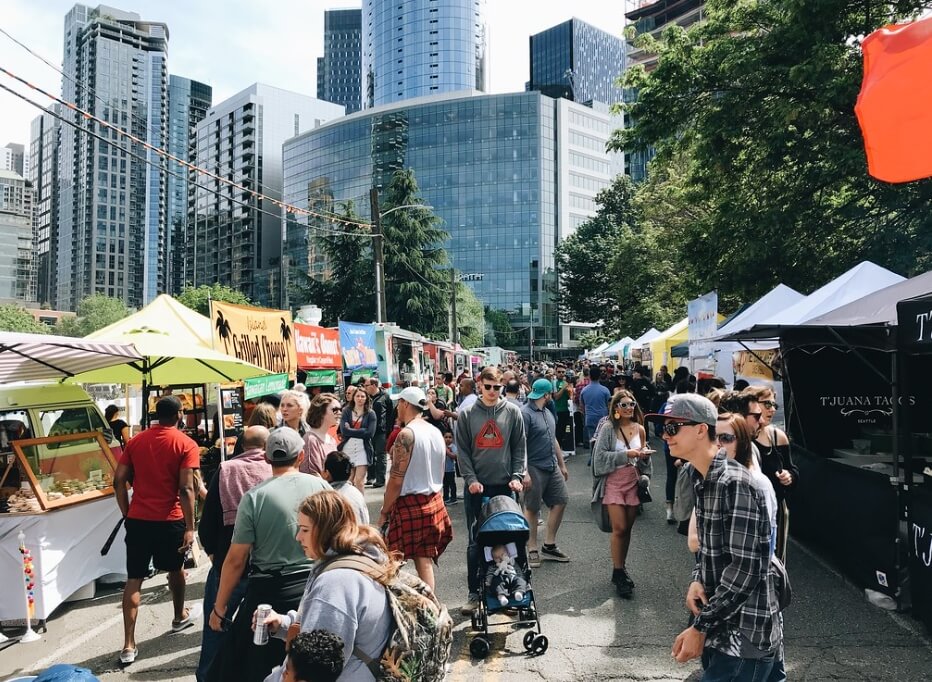 Seattle’s South Lake Union Street Market / Flickr / SDOT Photos
Link: https://www.flickr.com/photos/sdot_photos/48719607407