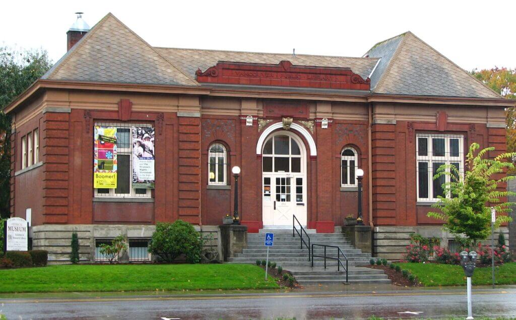 The Clark County Historical Museum building / Wikipedia / Ian Poellet 
Link: https://en.wikipedia.org/wiki/Clark_County_Historical_Museum#/media/File:Clark_County_Historical_Museum_-_Vancouver_Washington.jpg